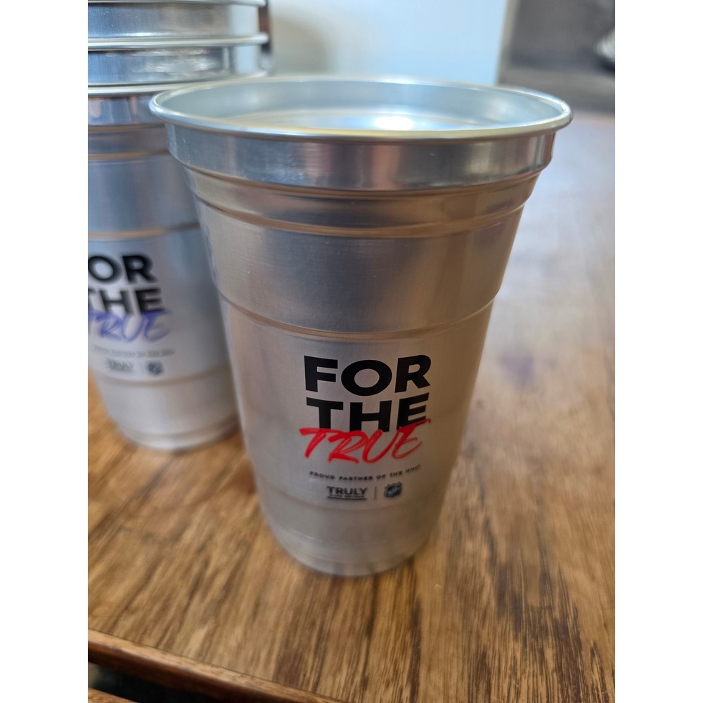2024 Lot of 5 Truly Hard Seltzer NHL "For The True" Aluminum Cups & Box